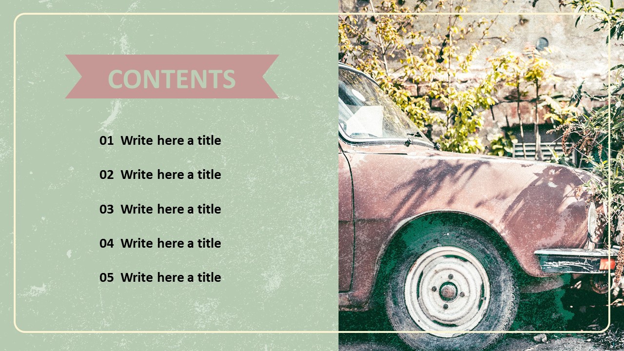 Old Car PowerPoint Template Free Download