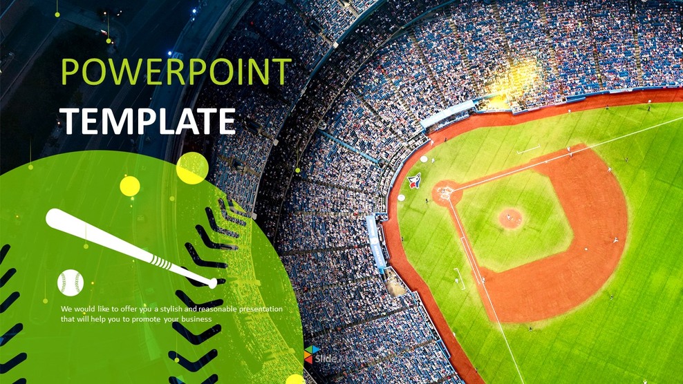 Stadio di baseball - Design del modello di PowerPoint gratuito_01