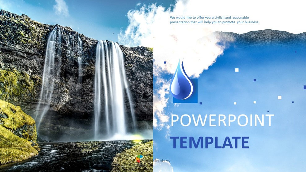 Free PPT Templates - Waterfall_01