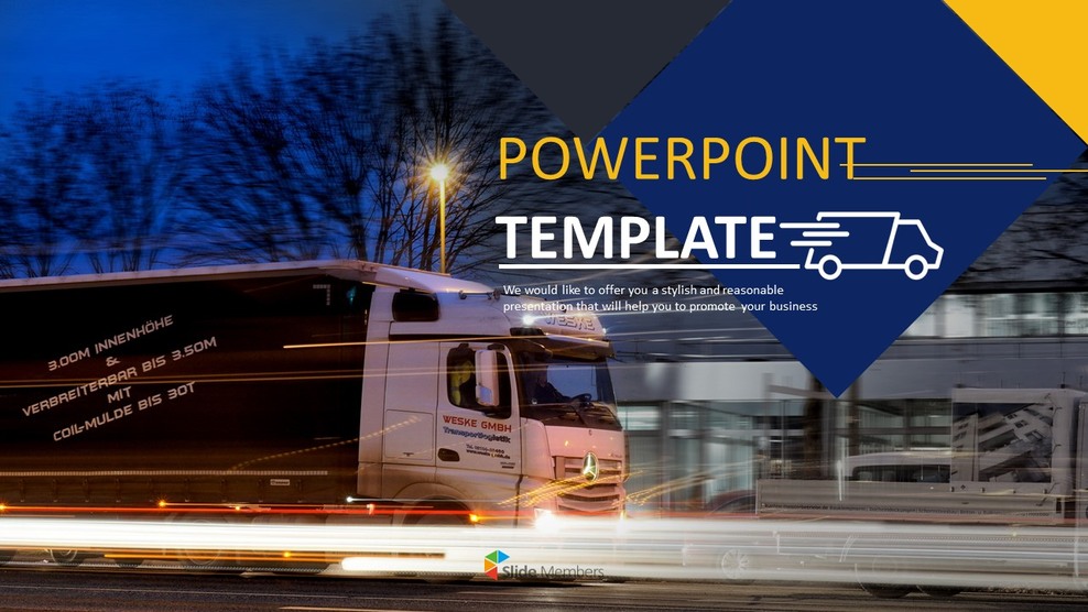 Food Distribution Trucks - Free Powerpoint Templates Design_01