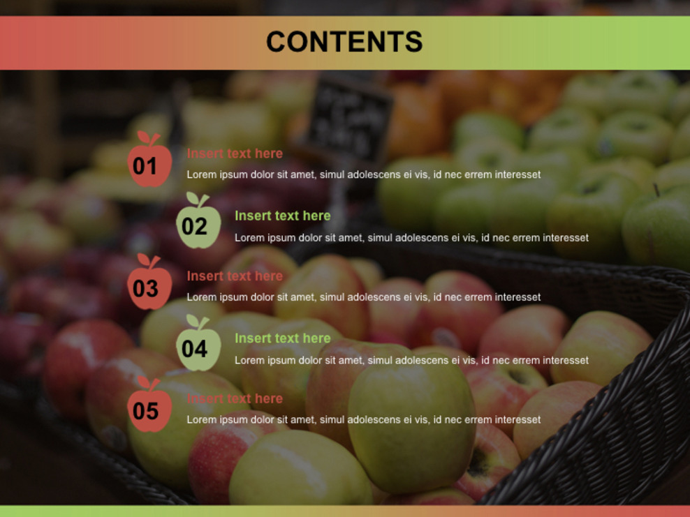 Arranged Apples Free Keynote Template Design