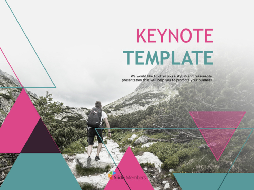 Keynote Template Free - Hiking on the Mountain_01