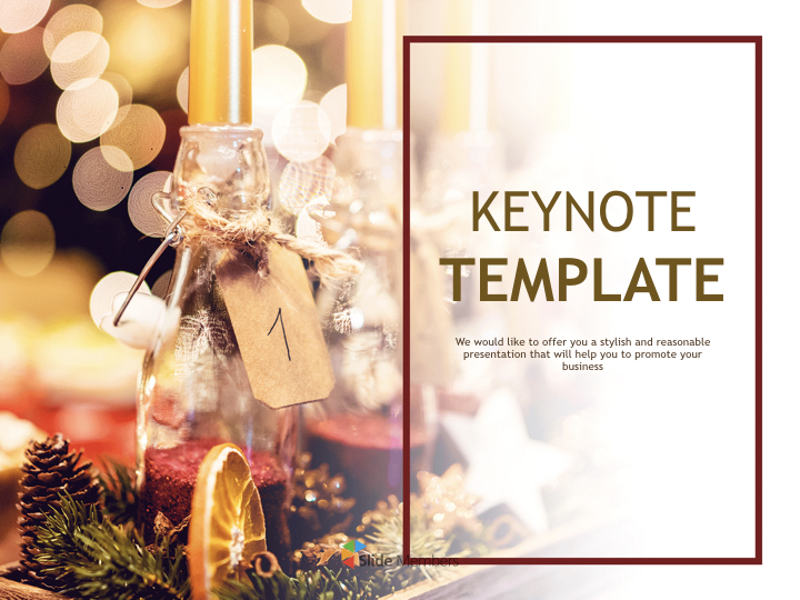 プレゼンテーション無料画像 クリスマスキャンドル キーノート スライド