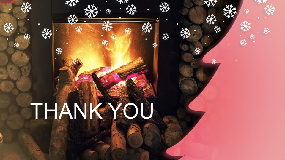 無料プレゼンテーションテンプレート 冬の暖炉 キーノート スライド