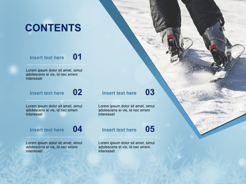 ウィンタースポーツ 無料キーノートの背景 スライド