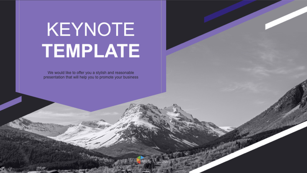 Free Presentation Template - The Alps in Black and White_01