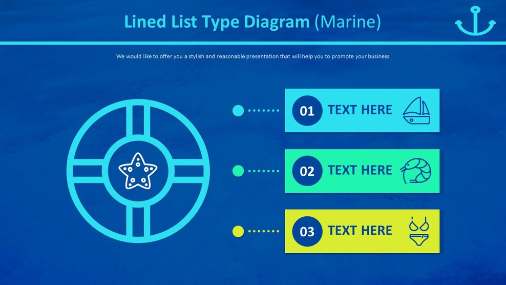 Diagramma del tipo di elenco a righe (Marine)_01