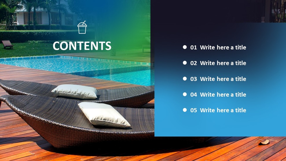 Outdoor Resort Swimming Pool Free Business Google Slides Templates