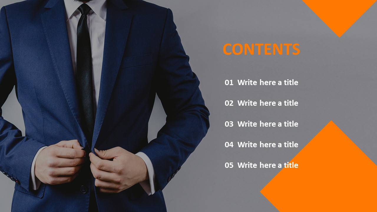 A Man with a Suit - Free Google Slides Template Design