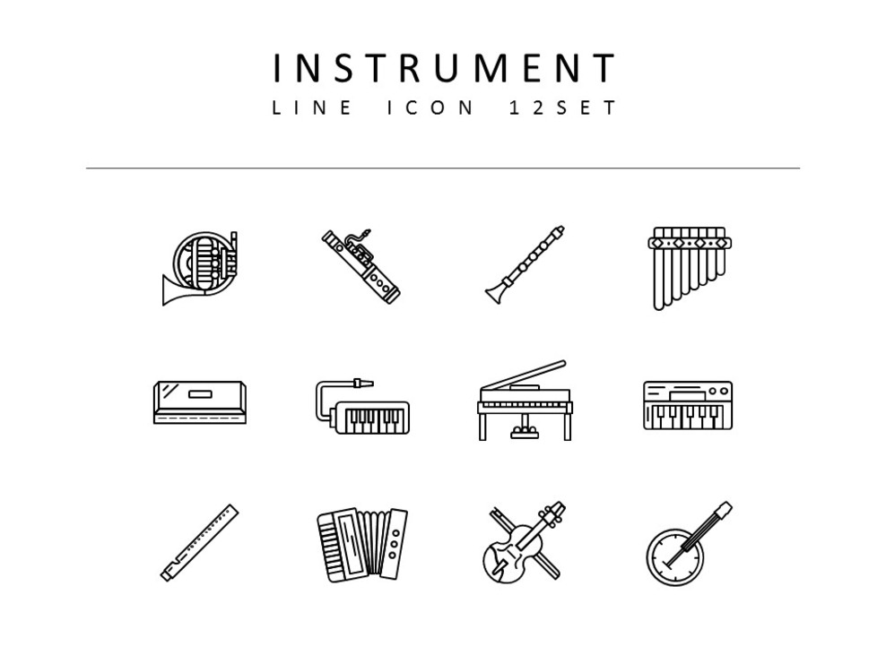 Music Instrument Icons Set Vector