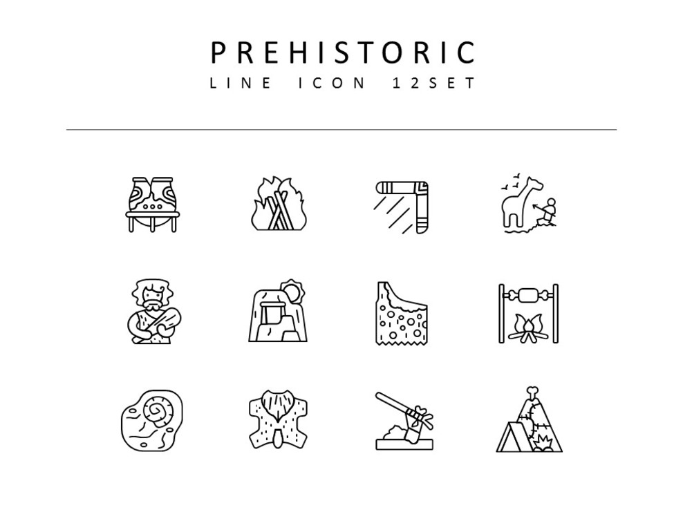 Prehistoric Flat Design Icons