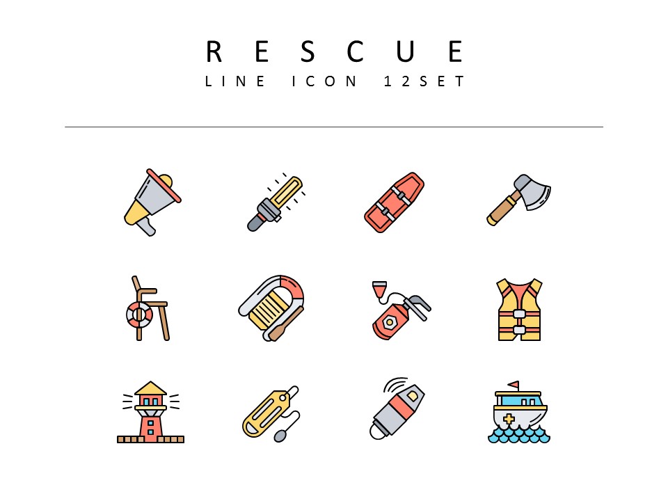 Rescate Iconos de diseño plano