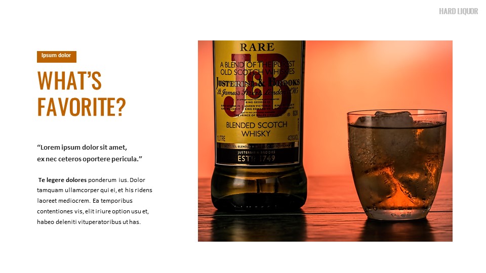 Drink hard liquor Simple Google PresentationFoodSlides