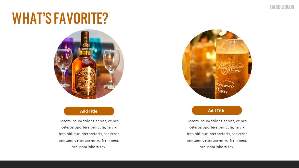 Drink hard liquor Simple Google PresentationFoodSlides