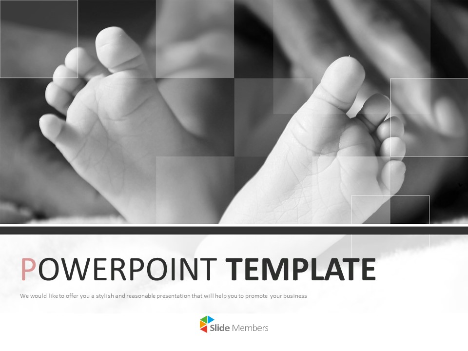 無料のpowerpointテンプレート 素敵な赤ちゃんの足