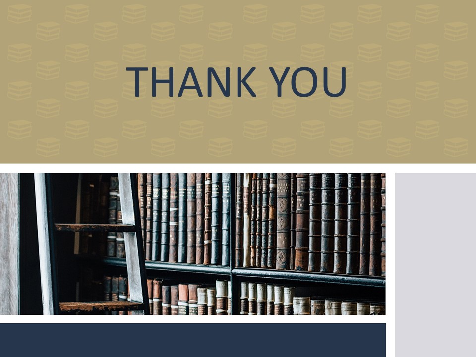 Free PPT Sample Bookshelf in the Library