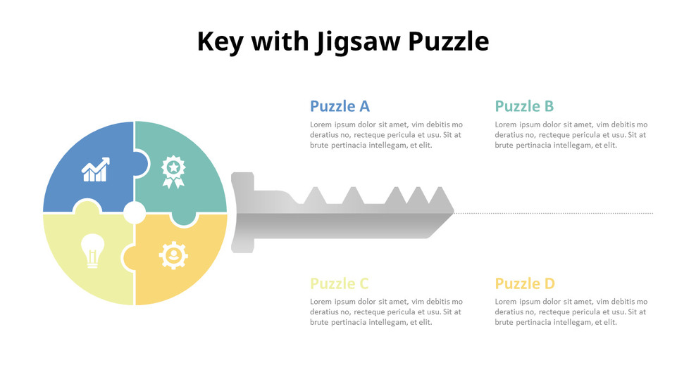 Key and Pencil Puzzle Infographic Diagram