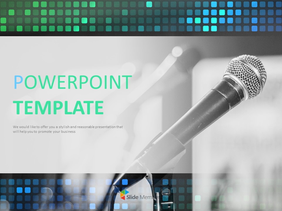 Modello PPT gratuito - Supporto per microfono