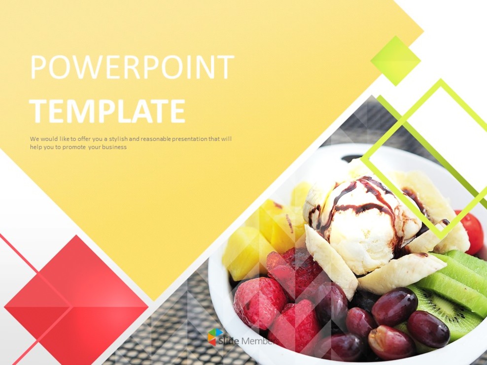 Free Presentation Templates - Sweet Fruit Ice Flake Dessert_01