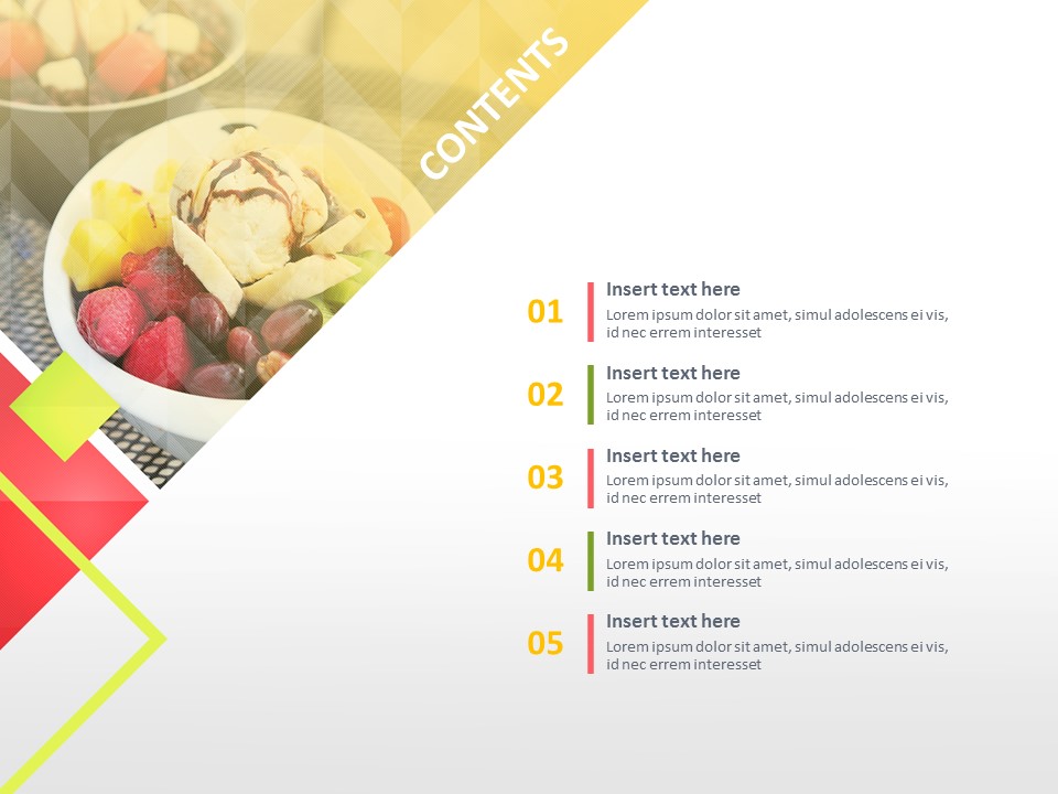 Modelli di presentazione gratuiti - Dessert Di Fiocchi Di Ghiaccio Di Frutta Dolce_02