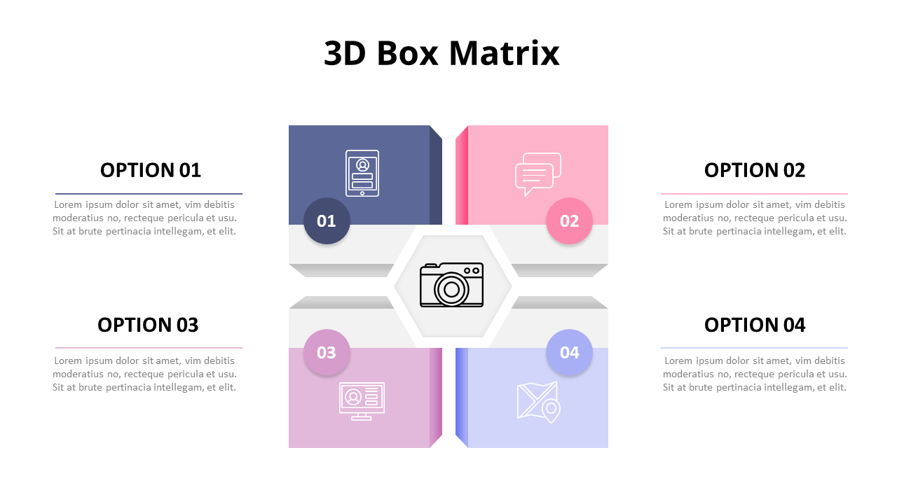 パステルトーンの3dボックスマトリックス図