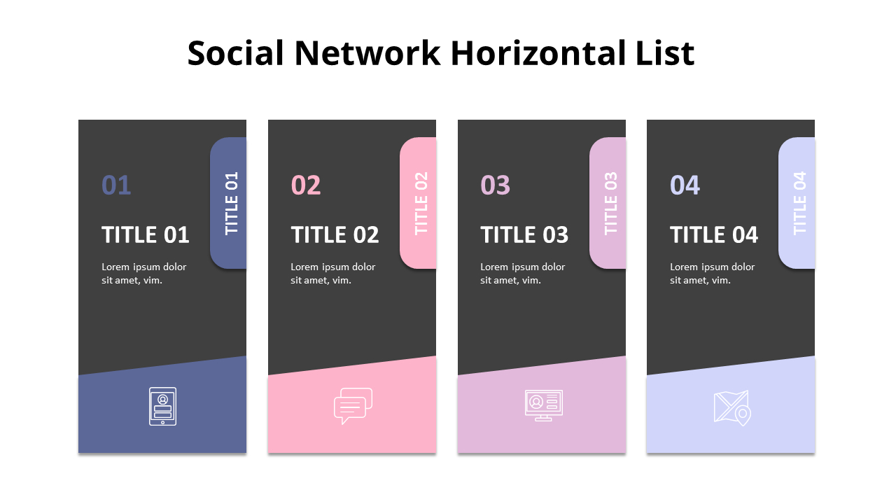 Horizontales Listendiagramm des sozialen Netzwerks_03