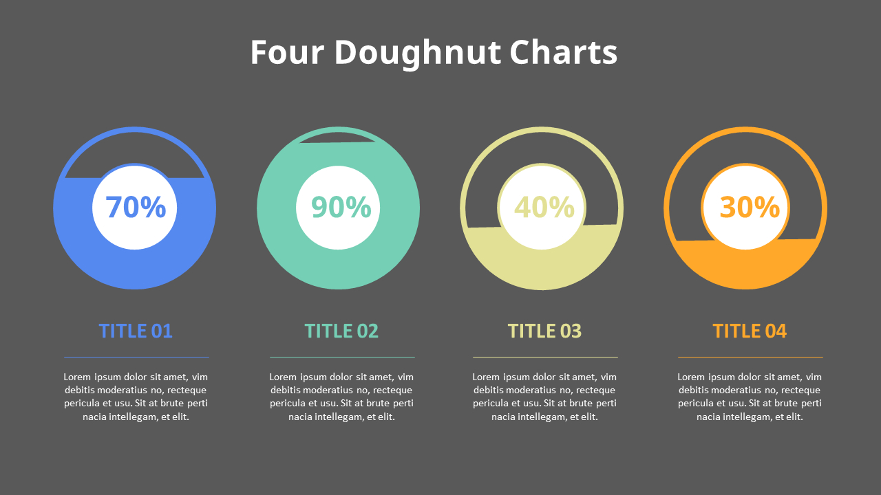 Four Steps Progress Doughnut Chart Diagram