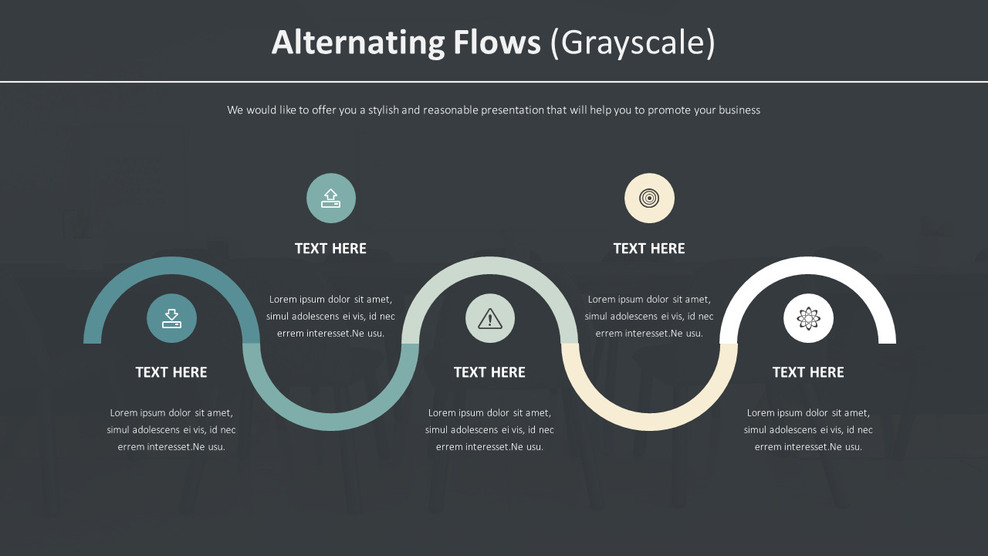 Ac Powerpoint Layout AC Flow Diagram Free Slide Template (Grayscale Theme)