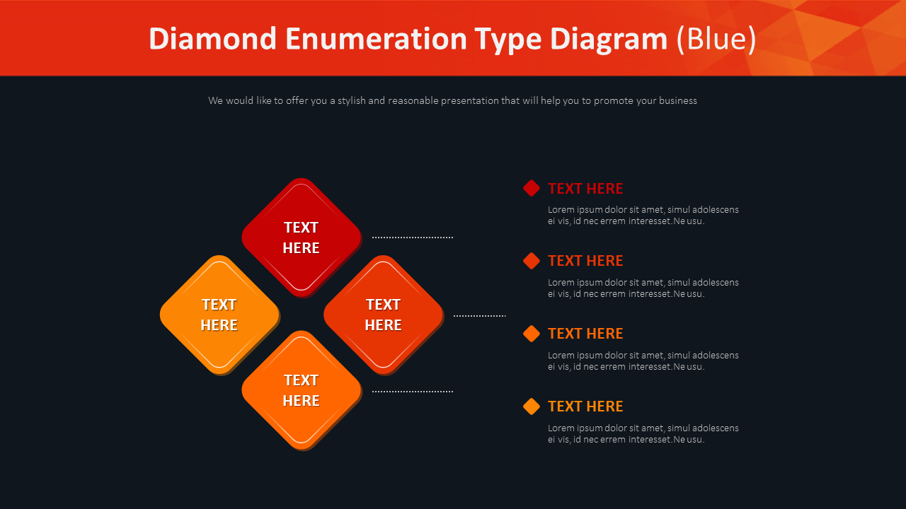 Diamond Enumeration Type Diagram (Blue)|List