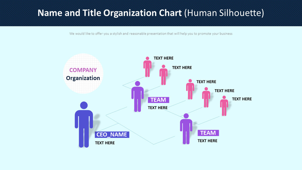 Name und Titel Organigramm Diagramm (menschliche Silhouette)_01