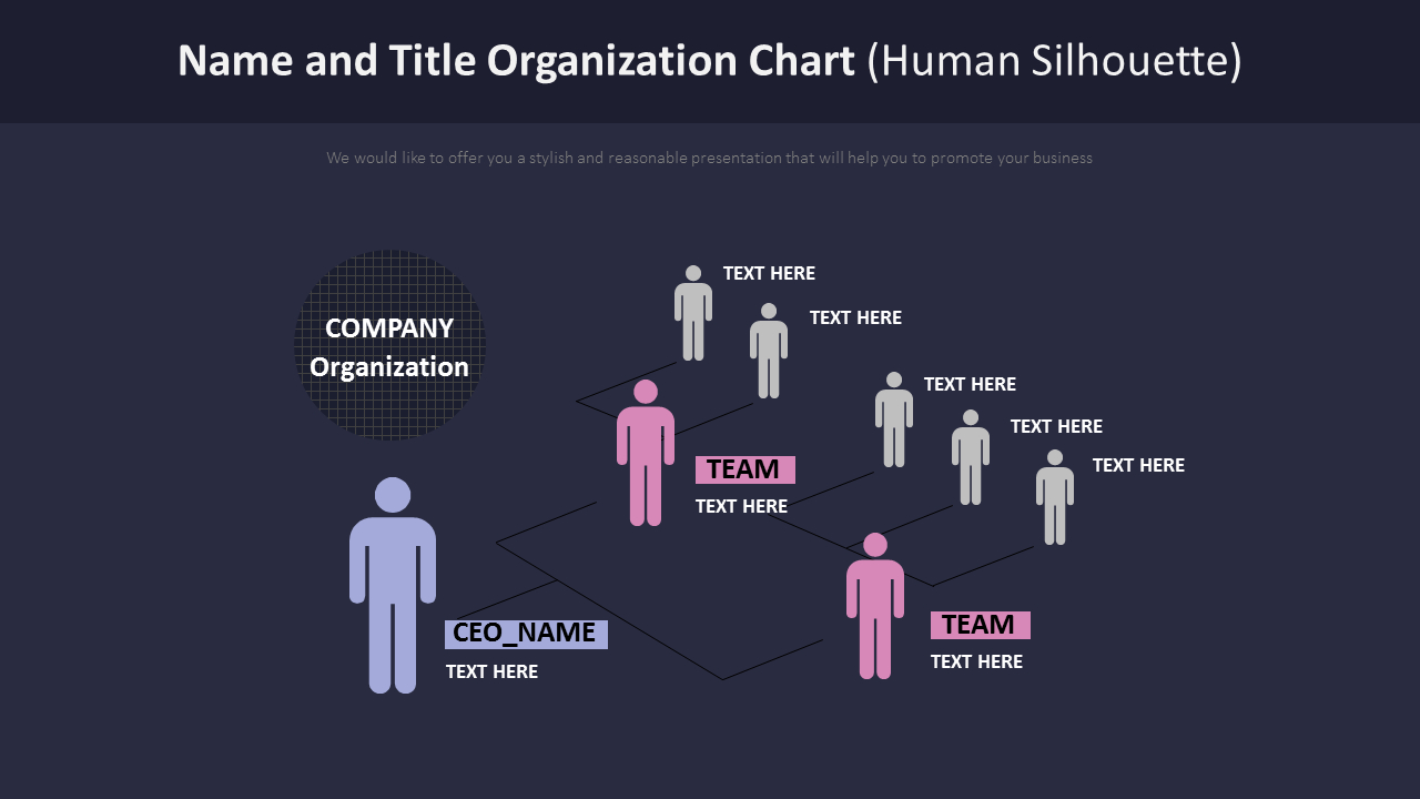 Name und Titel Organigramm Diagramm (menschliche Silhouette)_02