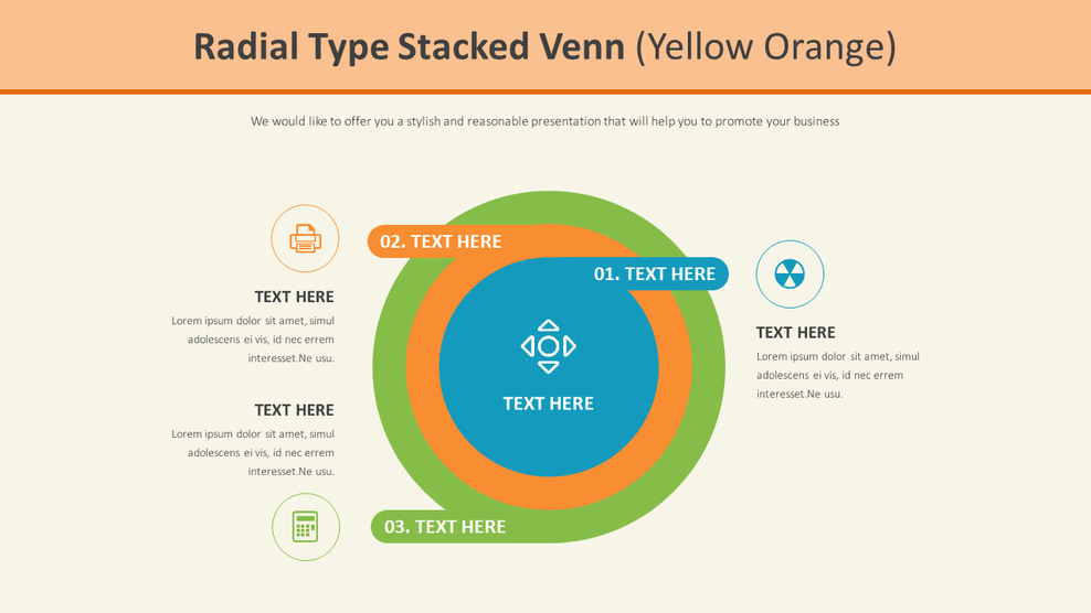 Gestapeltes Venn-Diagramm vom Radialtyp (Gelb-Orange)_01