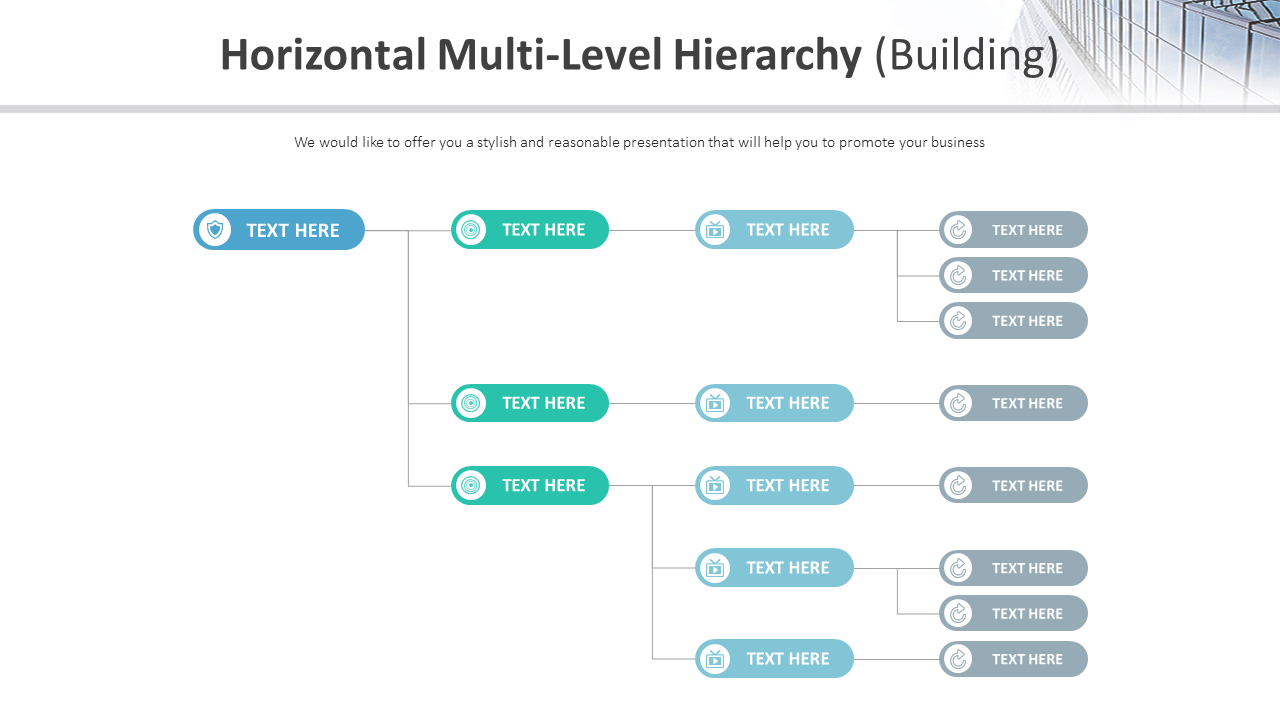 Horizontal Multi-Level Hierarchy Diagram (Building)