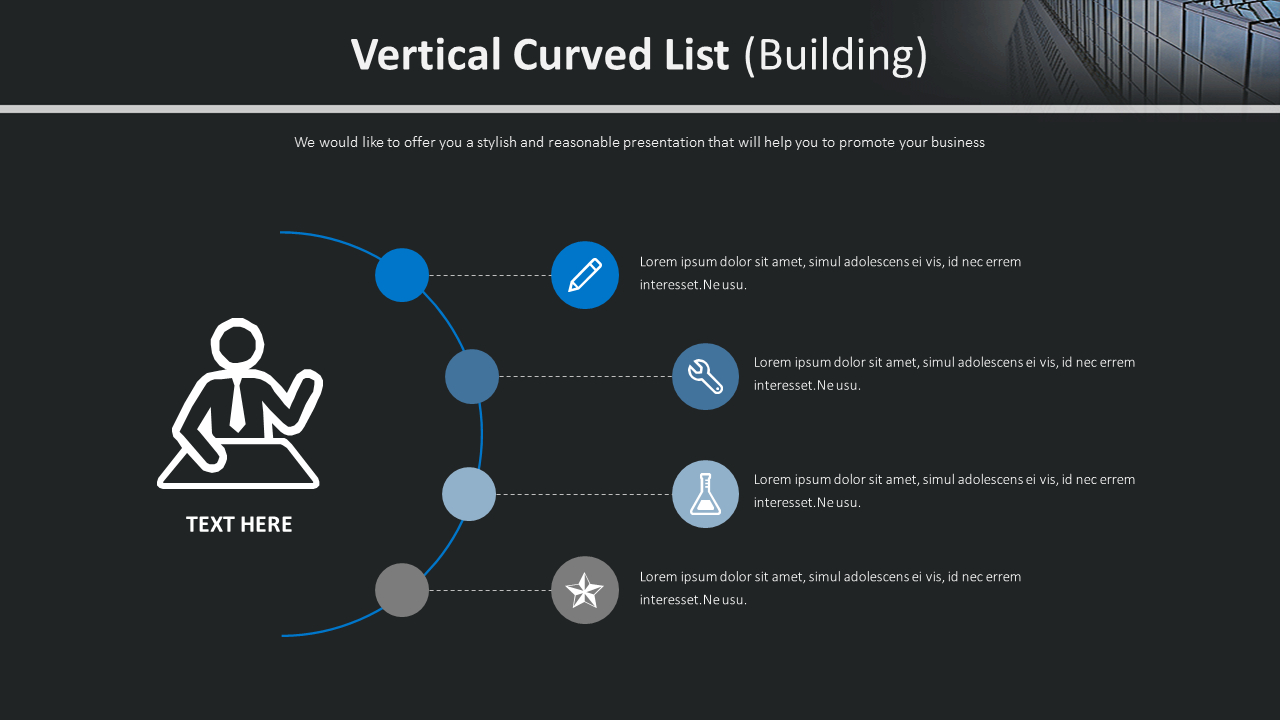 Vertical Curved List Diagram (Building)