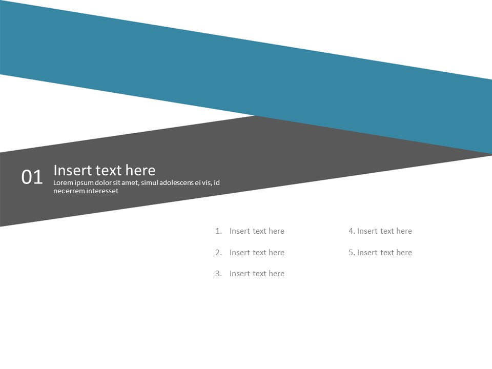 Blue Gray V Shaped Ribbon - Free PPT Template