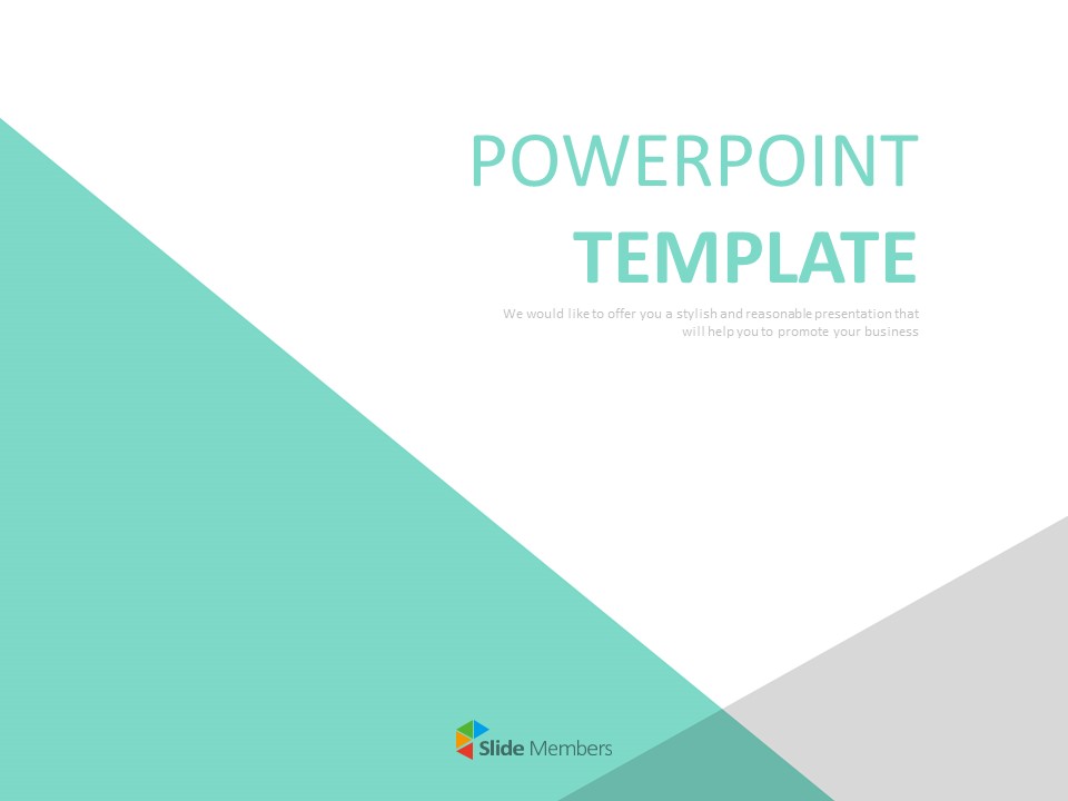 Free Powerpoint Templates Design Big, Mint Triangle With Small, Gray
