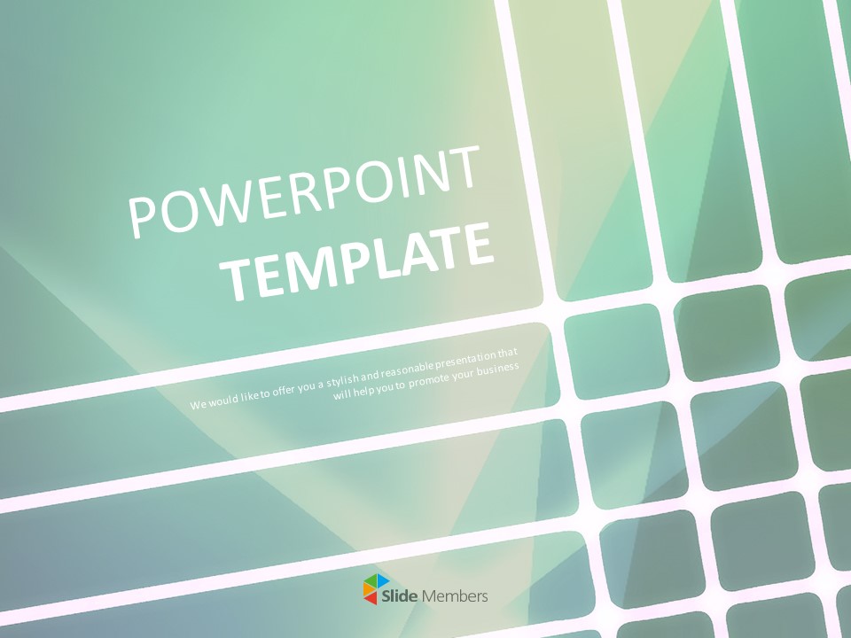 無料pptサンプル タイルパターンを使用した緑の照明効果