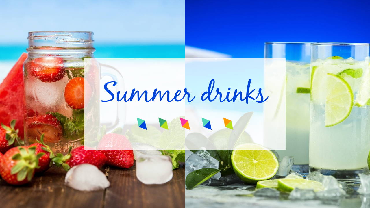夏の飲み物 Powerpointのテンプレート