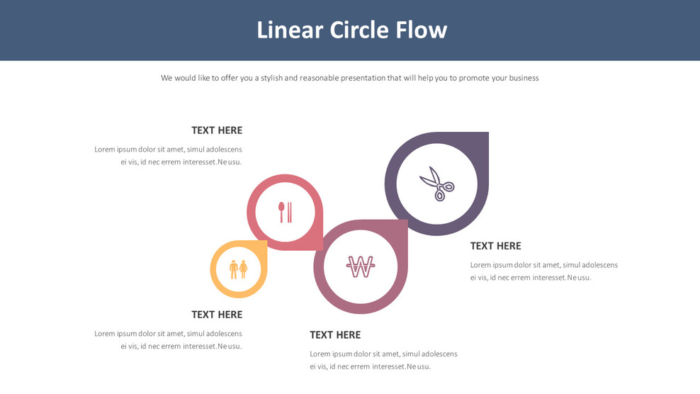 Free PowerPoint Linear Flow Diagram Template for Clear Business Process ...