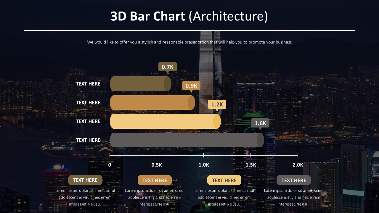 3d Bar Chart Diagram Architecture