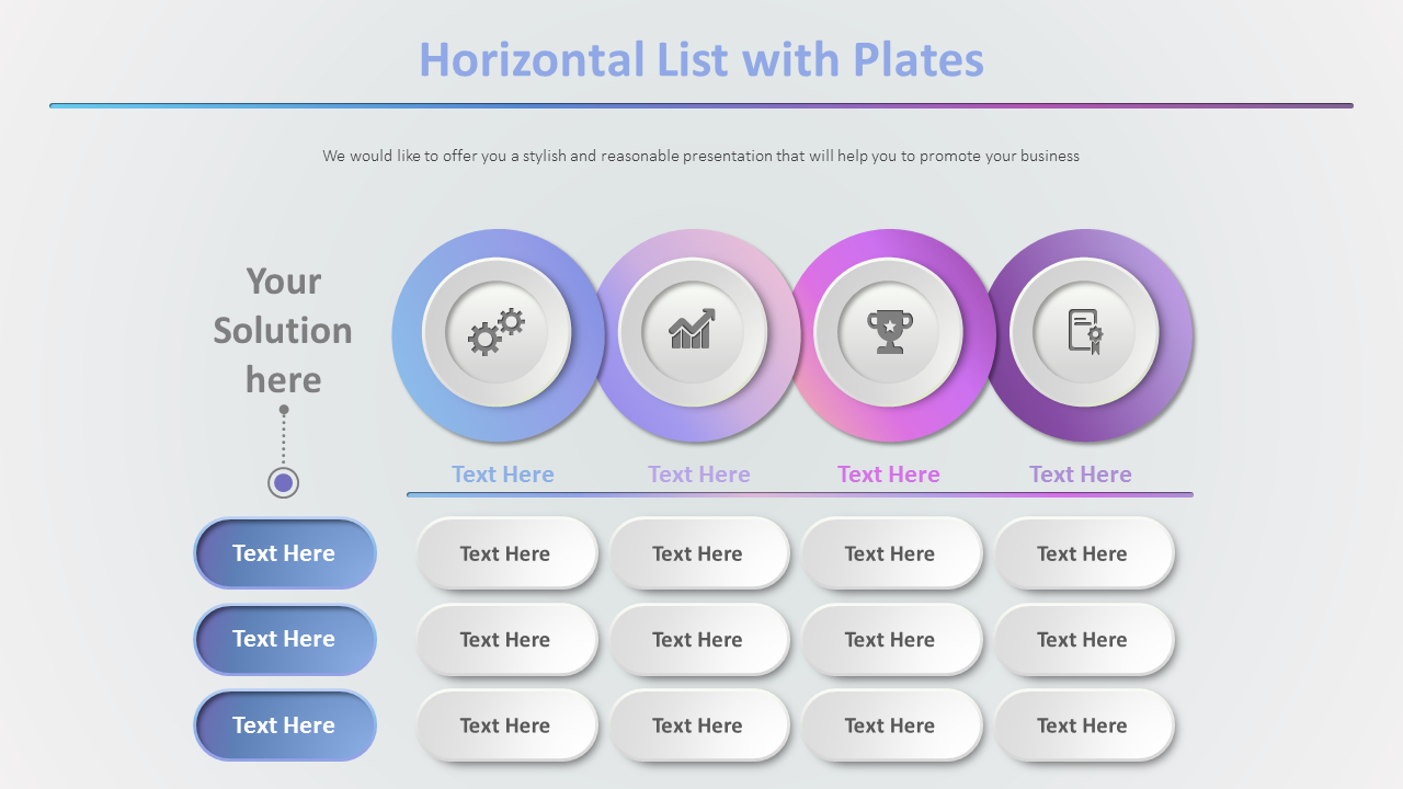 Horizontal List with Plates Diagram