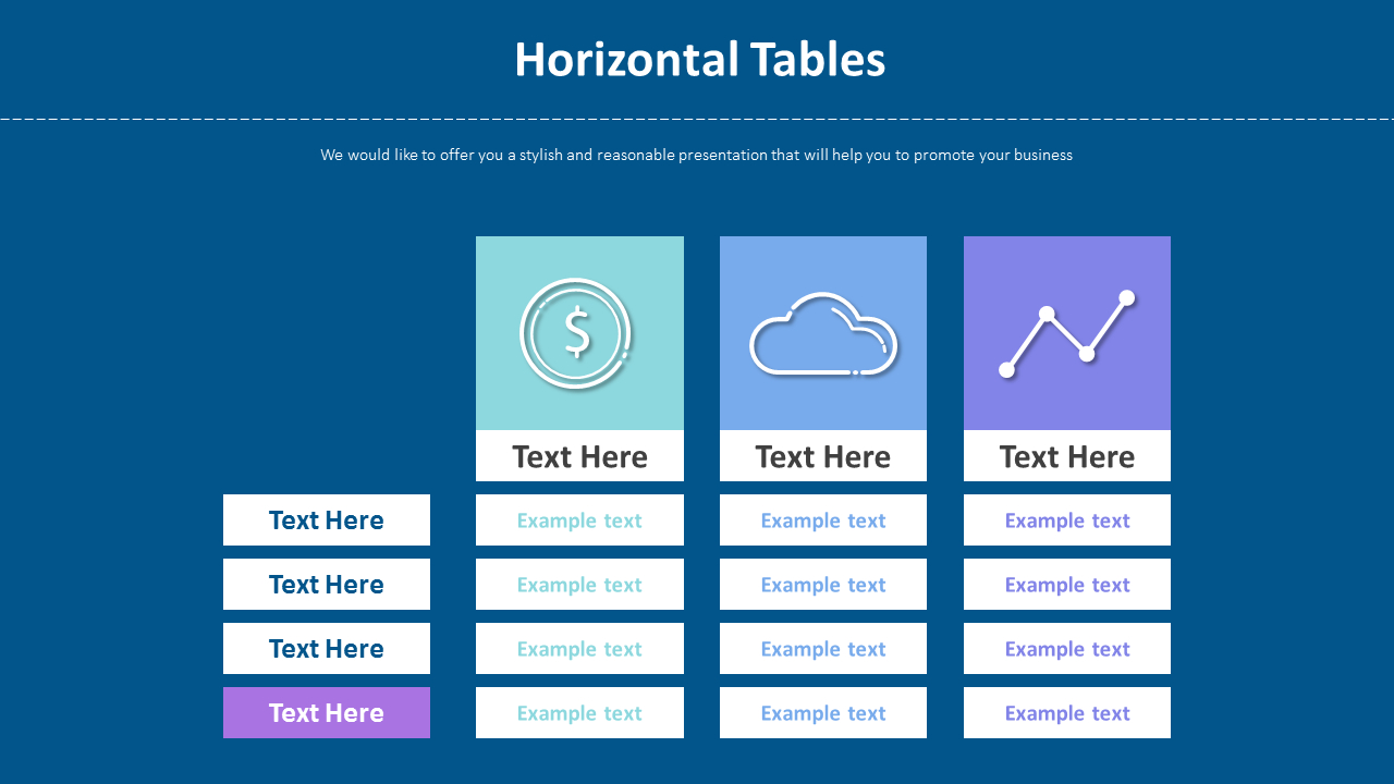 Horizontal Tables Diagram