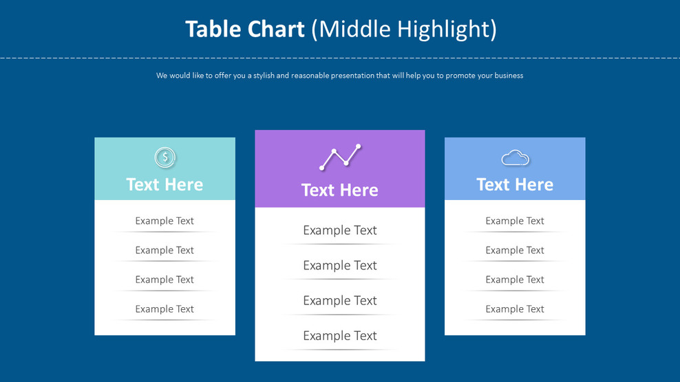 Table Chart Diagram (Middle Highlight)