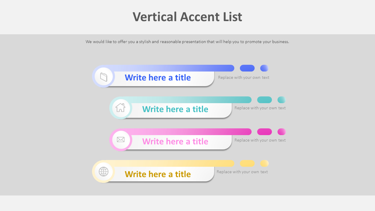 Free Vertical Accent List DiagramSlides
