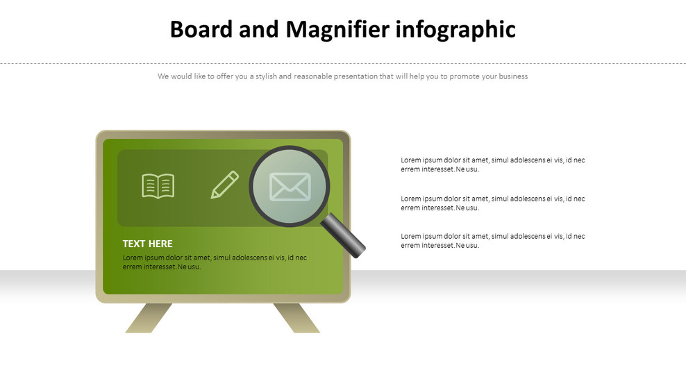Board and Magnifier infographic DiagramInfographics