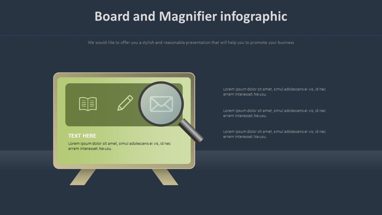 Board and Magnifier infographic DiagramInfographics