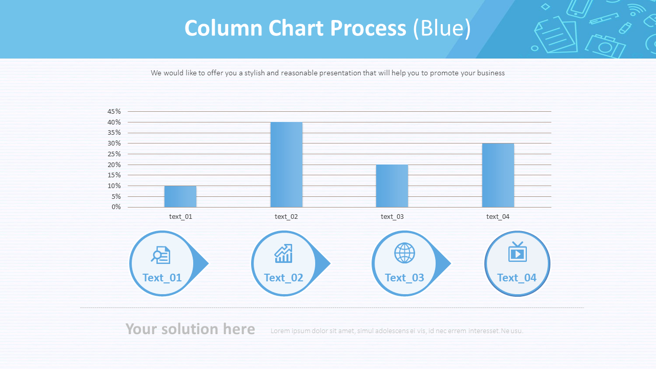 Column Chart Process (Blue)