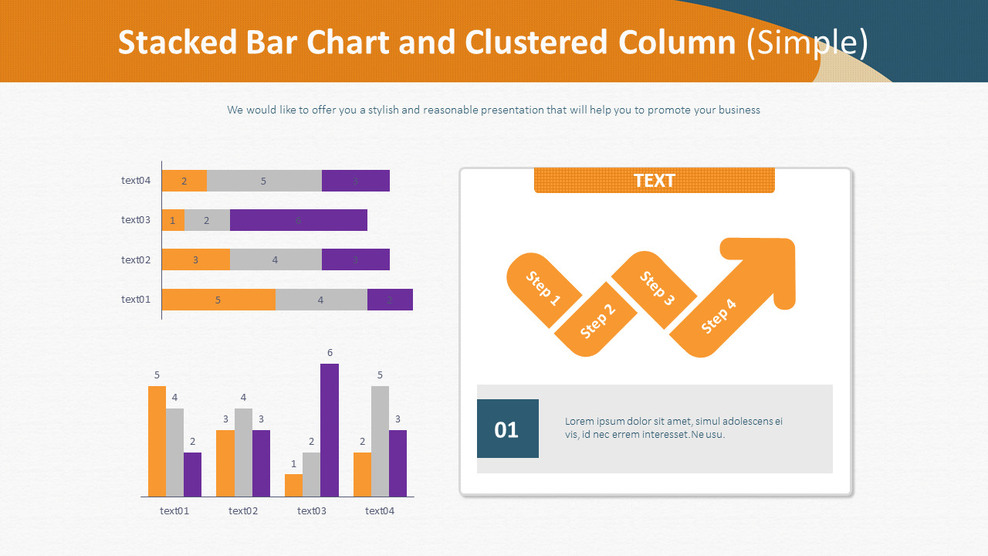 Stacked Bar Chart and Clustered Column (Simple)