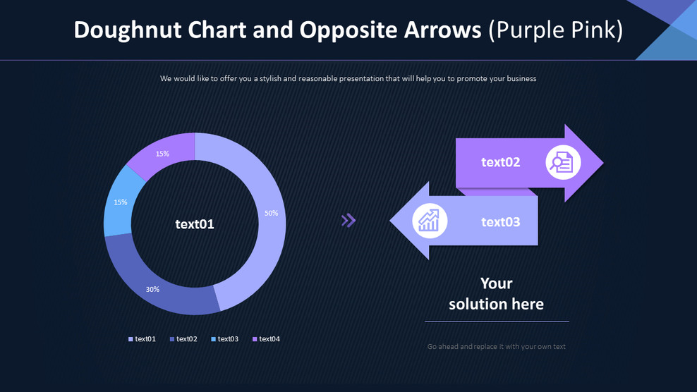 Doughnut Chart and Opposite Arrows (Purple Pink)_01