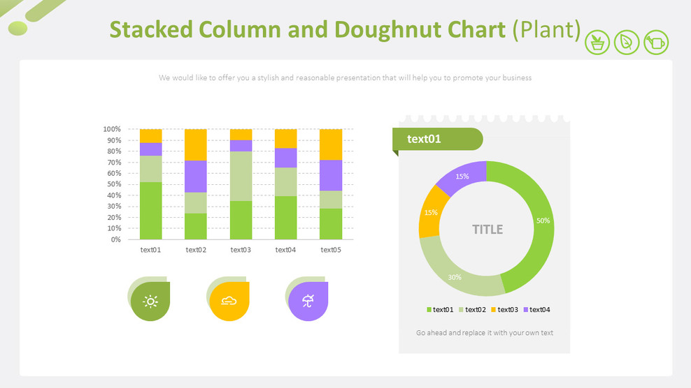 Stacked Column and Doughnut Chart (Plant)